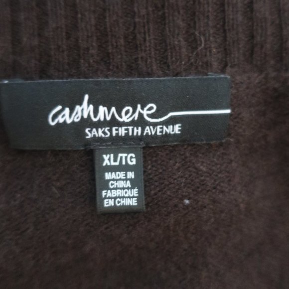 WOMENS SAKS FIFTH AVENUE BLACK LABEL BROWN PULLOVER CASHMERE SWEATER XL * - Picture 11 of 14